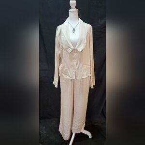 Nap Cream Striped Lounge Set